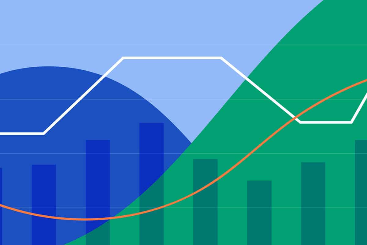 Abstract financial background with uptrend wave and line. The concept for economics, finance, statistics and consulting concepts. Editable template vectors